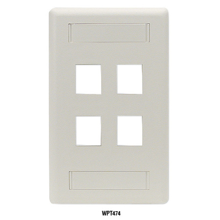 BLACK BOX Gigastation2 Wallplate, 4-Port Single-Ga WPT474